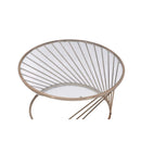 Bluelipe Round Coffee Table, Champagne Finish Acme