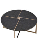 Bromia Round Coffee Table, Black & Champagne Finish Acme