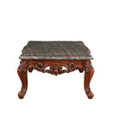 Eustoma Rectangular Coffee Table , Marble Top & Walnut Finish Acme