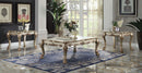Dresden Rectangular Coffee Table , Gold Patina & Bone Finish Acme