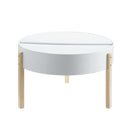 Bodfish Round Coffee Table , White & Natural Finish Acme