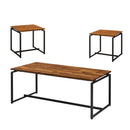 Jurgen 3Pc Coffee & End Table Set , Oak & Black Finish Acme