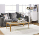 Gwynn Rectangular Leg Coffee Table , Frosted Glass & Natural Finish Acme