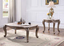 Jayceon Rectangular Coffee Table , Marble Top & Champagne Finish Acme