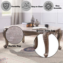 Jayceon Rectangular Coffee Table , Marble Top & Champagne Finish Acme