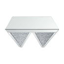 Noralie Square Coffee Table , Mirrored & Faux Diamonds Acme
