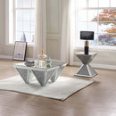 Noralie Square Coffee Table , Mirrored & Faux Diamonds Acme