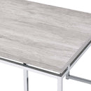 Chafik Rectangular Coffee Table , Natural Oak & Chrome Finish Acme