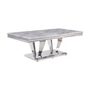Satinka Rectangular Coffee Table , Printed Faux Marble Top Acme
