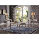 Dresden Bowed Coffee Table , Vintage Bone White Finish Acme