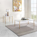 Otrac Rectangular Coffee Table , White & Gold Finish Acme