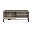 Homare Rectangular Coffee Table , Rustic Oak & Black Finish Acme