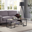 Idella Rectangular Coffee Table , Rustic Oak & Black Finish Acme