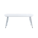 Patina Rectangular Coffee Table , White & Chrome Finish Acme