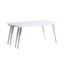 Patina Rectangular Coffee Table , White & Chrome Finish Acme