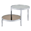 Abbe Round Coffee Table, Glass & Chrome Finish Acme
