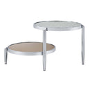 Abbe Round Coffee Table, Glass & Chrome Finish Acme