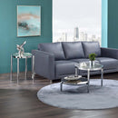 Abbe Round Coffee Table, Glass & Chrome Finish Acme