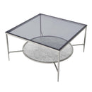 Adelrik Square Coffee Table , Glass & Chrome Finish Acme