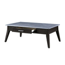 Zemocryss Rectangular Coffee Table , Sintered Stone Top & Dark Brown Finish Acme