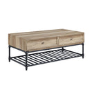Brantley II Rectangular Coffee Table , Oak & Sandy Black Finish Acme