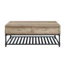Brantley II Rectangular Coffee Table , Oak & Sandy Black Finish Acme