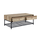 Brantley II Rectangular Coffee Table , Oak & Sandy Black Finish Acme
