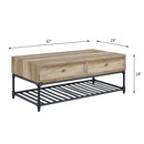 Brantley II Rectangular Coffee Table , Oak & Sandy Black Finish Acme