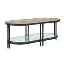 Brantley Rectangular Coffee Table , Oak & Sandy Black Finish Acme