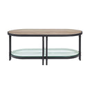 Brantley Rectangular Coffee Table , Oak & Sandy Black Finish Acme