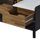 Axel Rectangular Coffee Table w/Lift Top, Printed Faux Marble Top Acme
