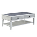 Katia Rectangular Coffee Table , Rustic Gray & Weathered White Finish Acme