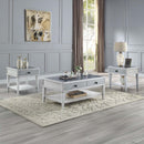Katia Rectangular Coffee Table , Rustic Gray & Weathered White Finish Acme