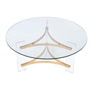 Sosi Round Coffee Table, Gold Finish Acme