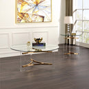 Sosi Round Coffee Table, Gold Finish Acme