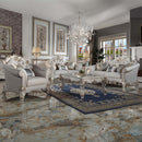 Vendome II Rectangular Table w/Scrolled Leg, Antique Pearl Finish Acme