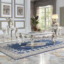 Vendome II Rectangular Table w/Scrolled Leg, Antique Pearl Finish Acme