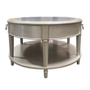 Kasa Oval Coffee Table, Sintered Stone Top & Champagne Finish Acme