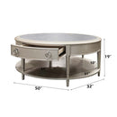 Kasa Oval Coffee Table, Sintered Stone Top & Champagne Finish Acme