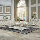Vendome Square Square Table w/Scrolled Leg, Antique Pearl Finish Acme