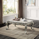 Miliani Rectangular Coffee Table w/Marble Top, Antique Bronze Finish Acme