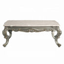 Miliani Rectangular Coffee Table w/Marble Top, Antique Bronze Finish Acme