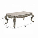 Miliani Rectangular Coffee Table w/Marble Top, Antique Bronze Finish Acme