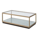 Kaia Rectangular Coffee Table , Glass & Gold Finish Acme