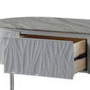 Yukino Oval Coffee Table, Gray High Gloss & Chrome Finish Acme