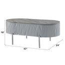 Yukino Oval Coffee Table, Gray High Gloss & Chrome Finish Acme