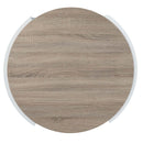 Zoma Round Coffee Table, Oak & White High Gloss Finish Acme