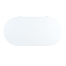 Daveigh Oval Coffee Table, White High Gloss & Gold Finish Acme