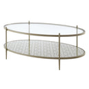 Zaba Rectangular Coffee Table , Glass Top & Champagne Finish Acme