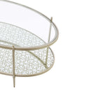 Zaba Rectangular Coffee Table , Glass Top & Champagne Finish Acme